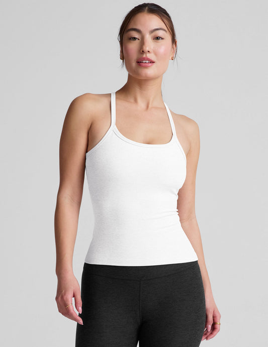 Beyond Yoga Spacedye Slim Racerback Tank: Extended Length, Built-in Bra