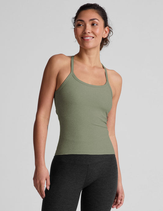 Buttery Soft Spacedye Slim Racerback Tank Top with Built-in Bra