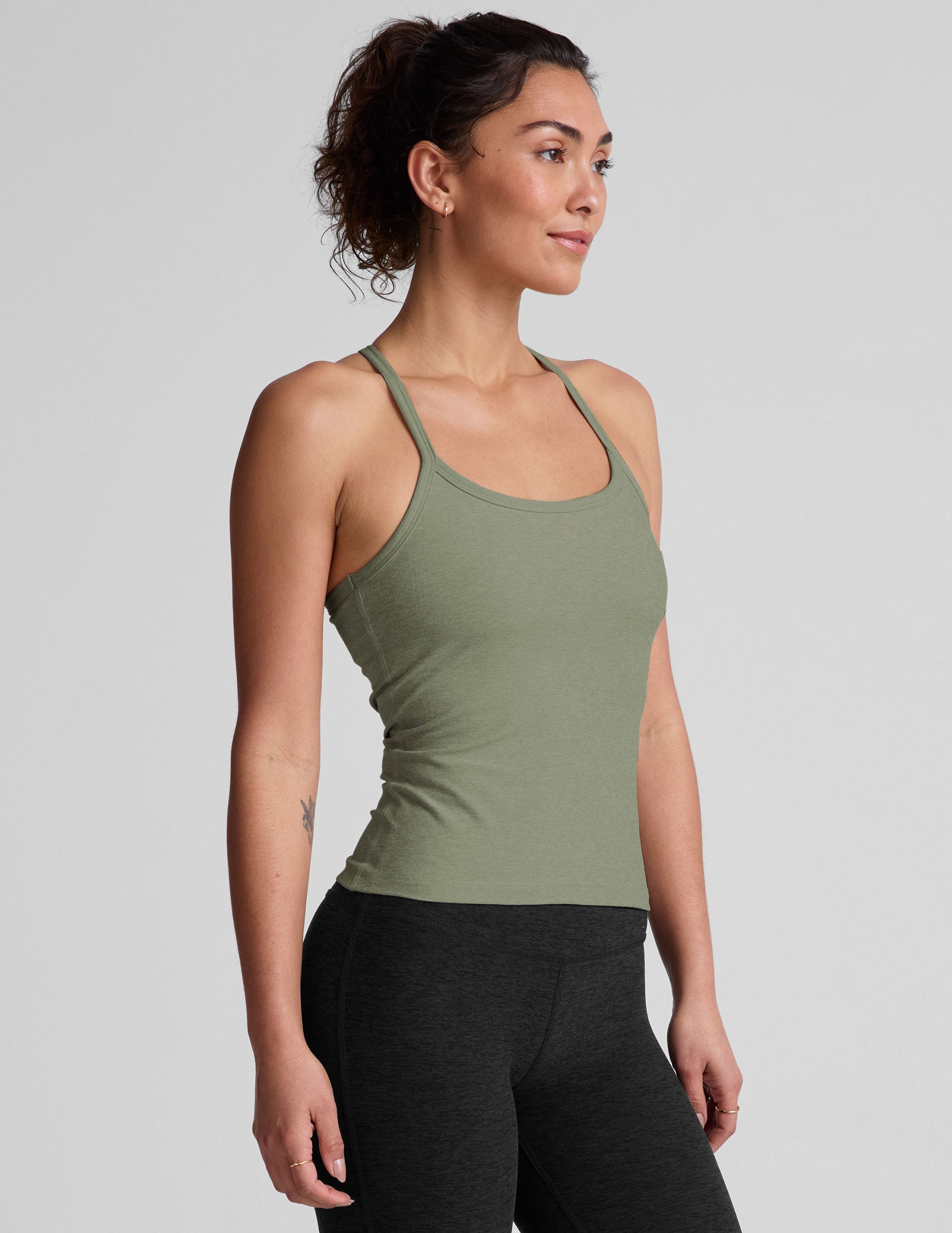 Buttery Soft Spacedye Slim Racerback Tank Top with Built-in Bra
