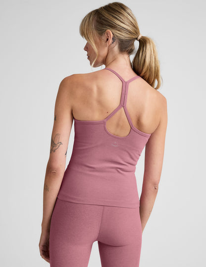 Buttery-Soft Spacedye Slim Racerback Tank: Extended Length, Built-in Bra Comfort
