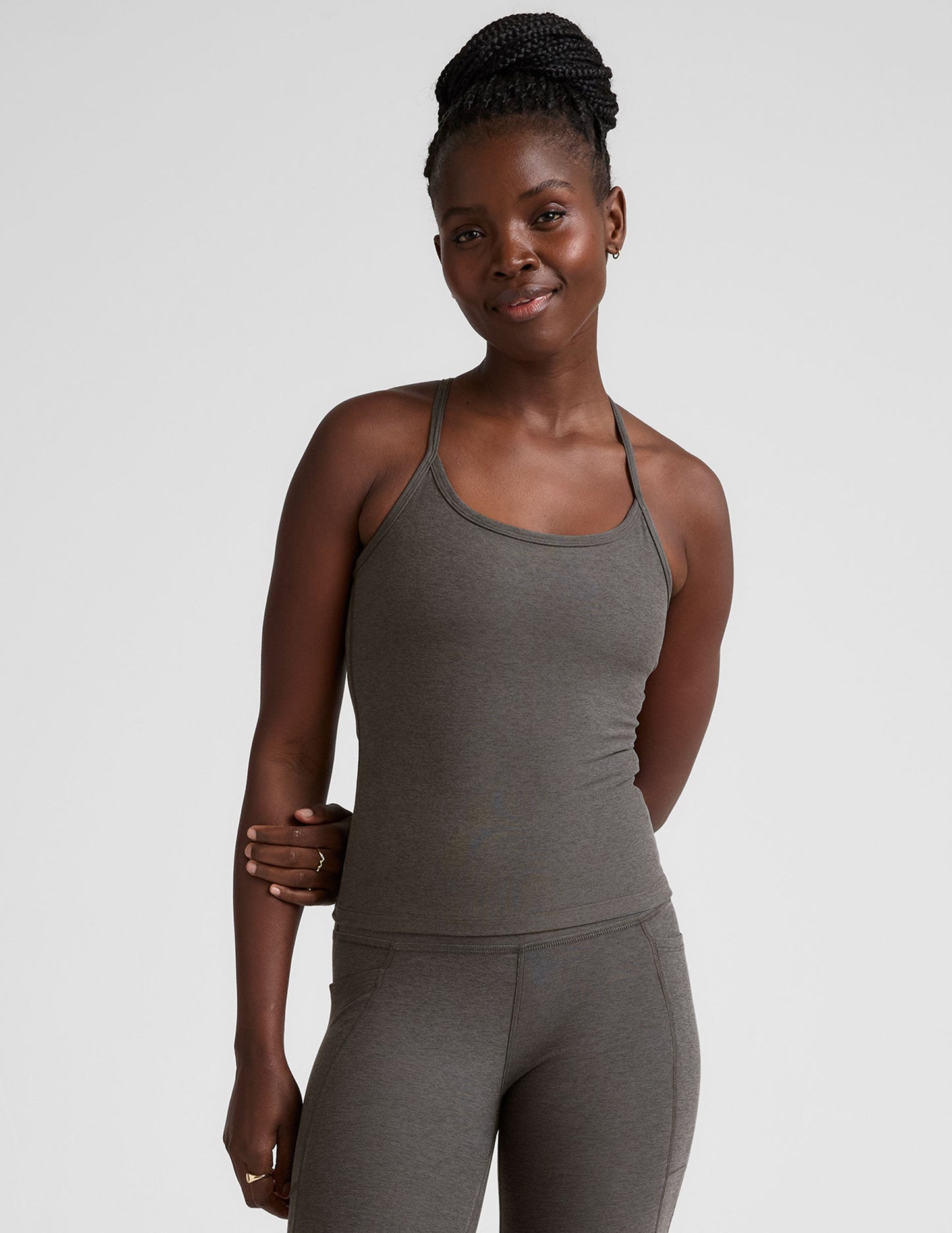 Beyond Yoga Spacedye Slim Racerback Performance Tank - True Gray Heather