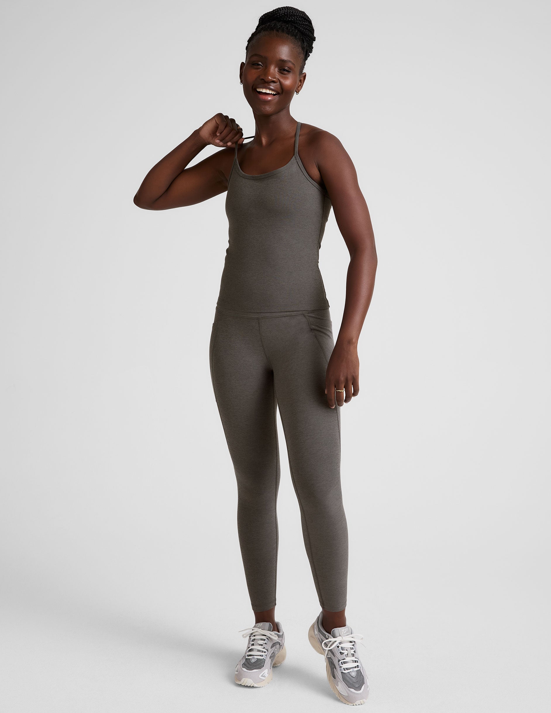 Beyond Yoga Spacedye Slim Racerback Performance Tank - True Gray Heather