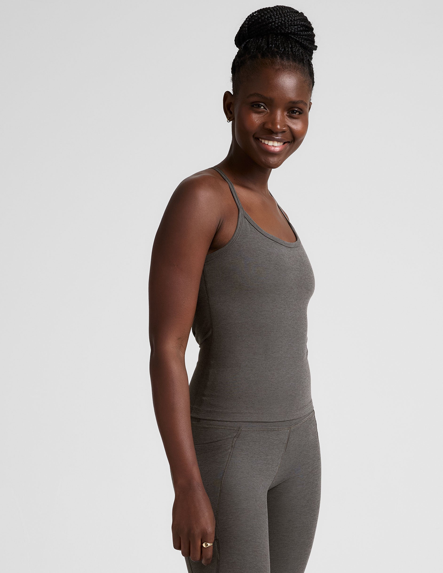 Beyond Yoga Spacedye Slim Racerback Performance Tank - True Gray Heather