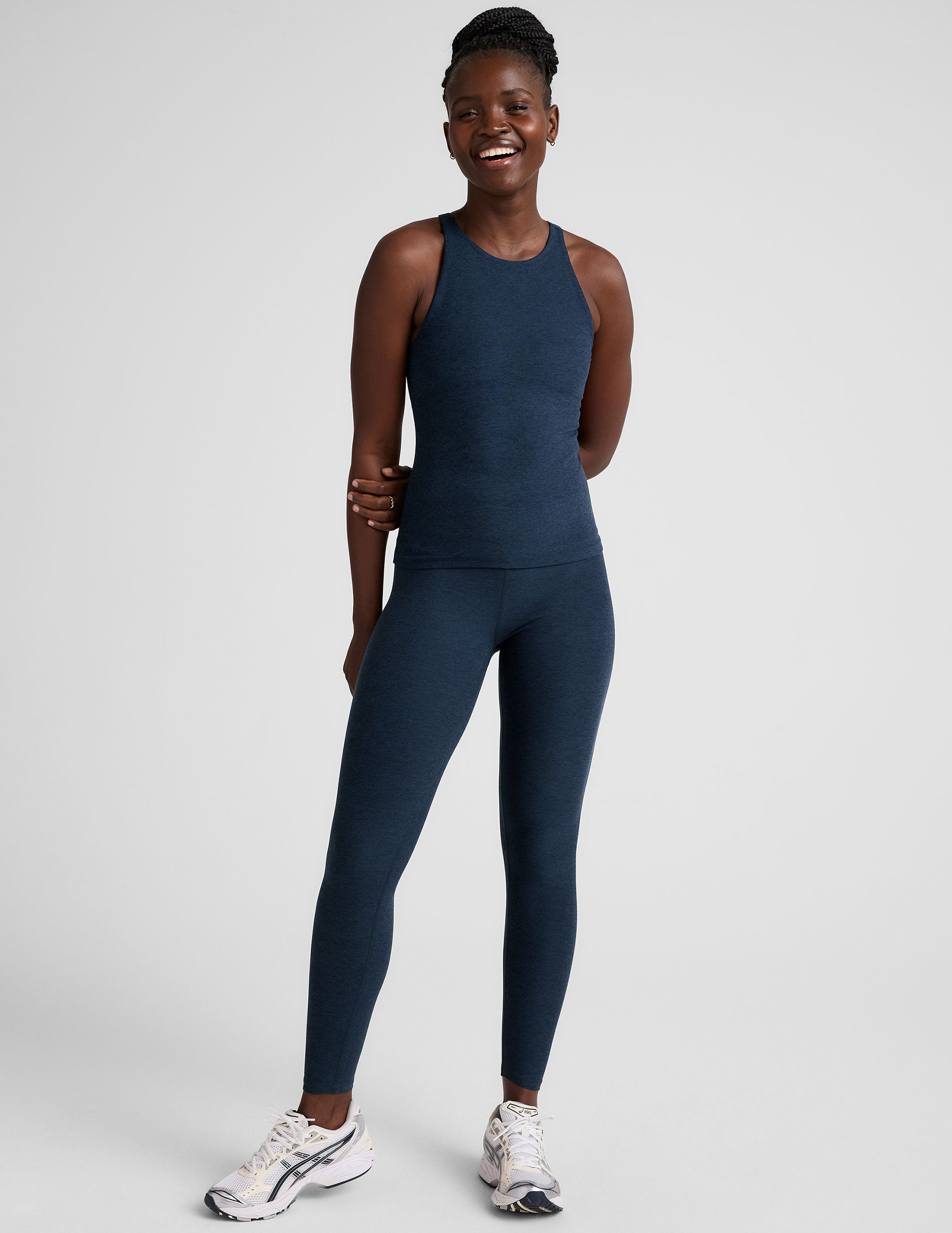 Beyond Yoga Spacedye Refocus Long Tank Top with Built-in Bra