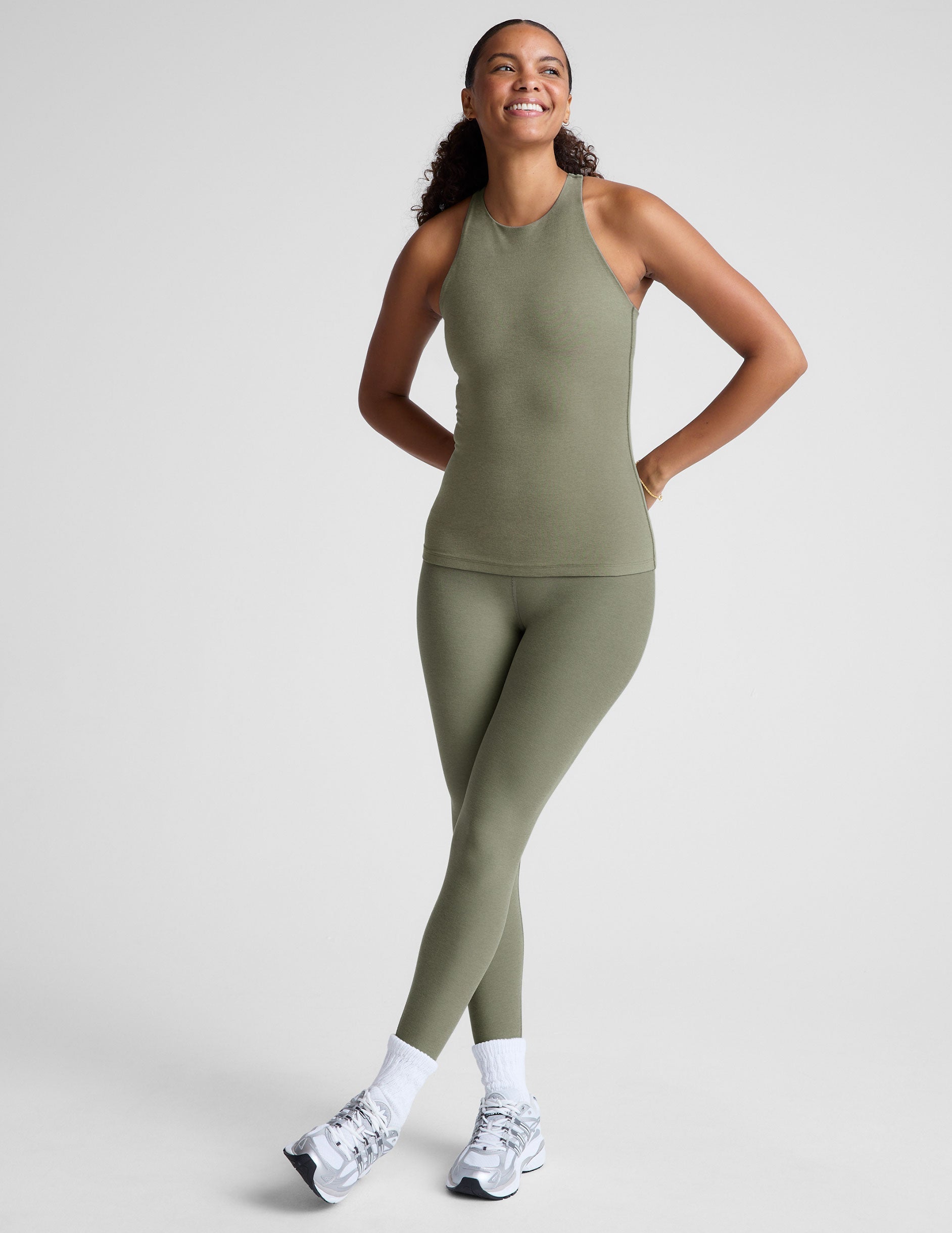 Spacedye Refocus Tank: Extended Length, Built-in Bra, Moisture-Wicking Comfort