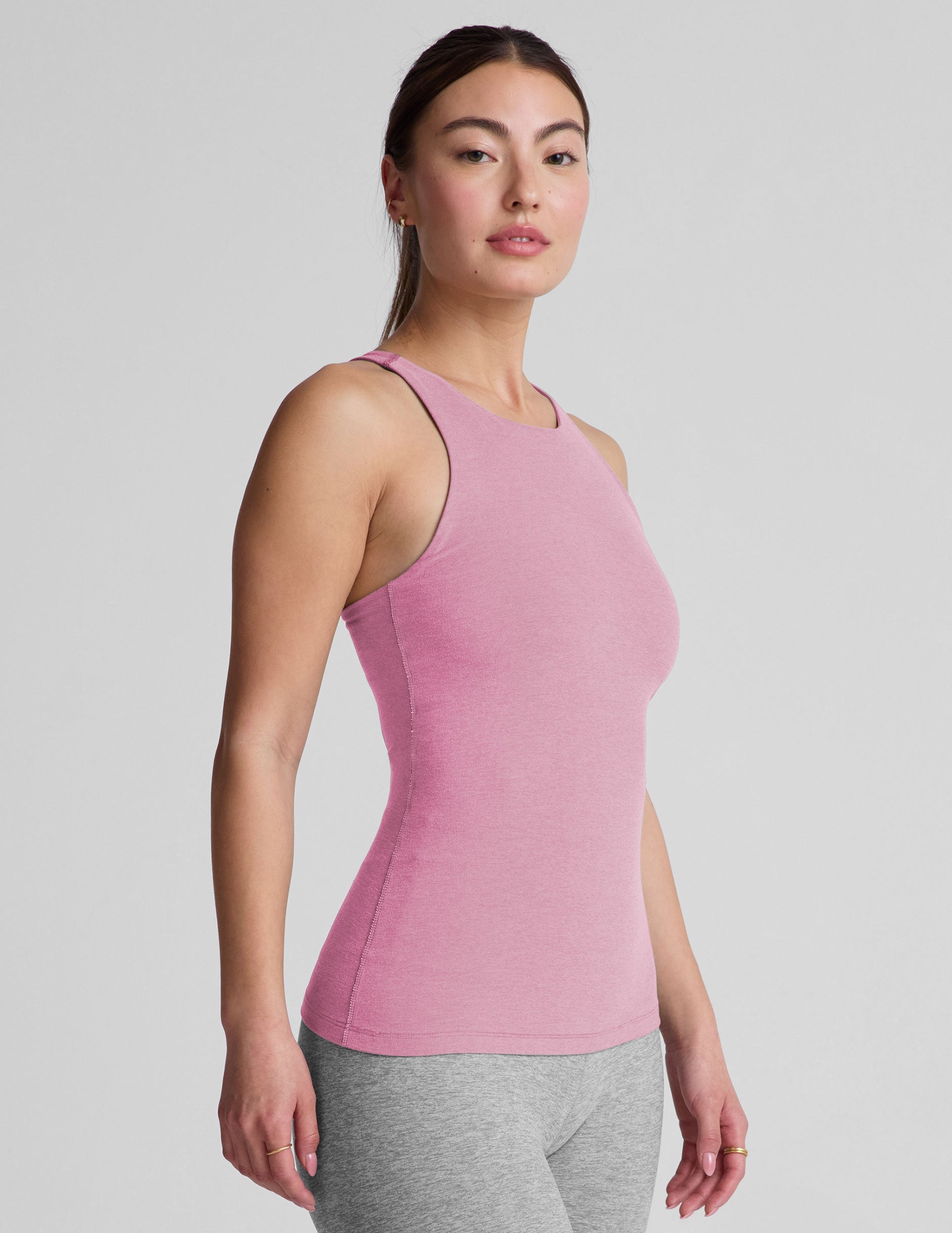Spacedye Refocus Tank Top: Long, Buttery Soft, Racerback, Built-in Bra