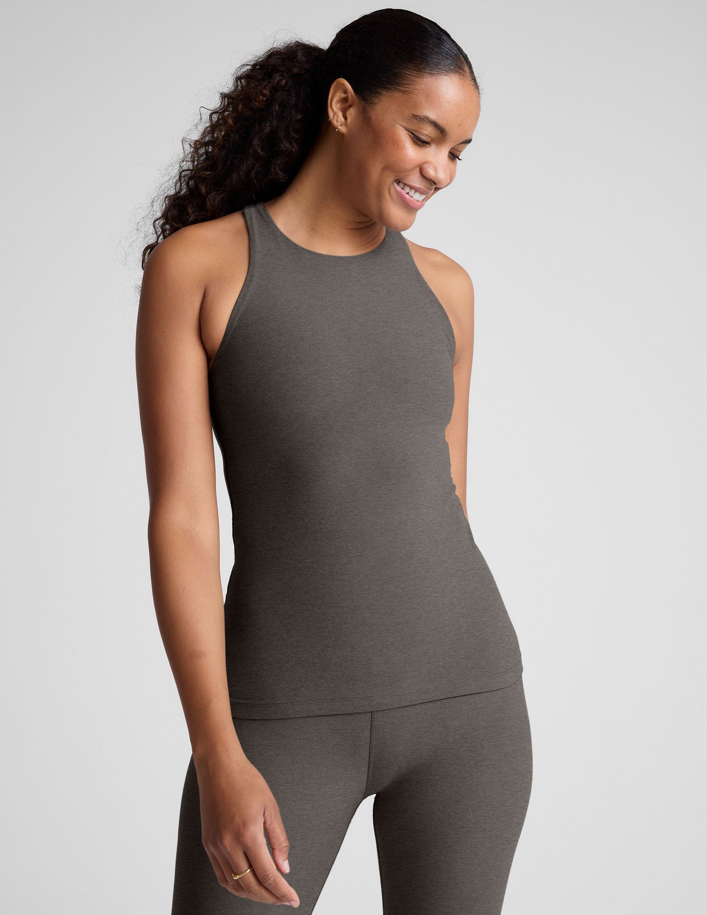 Spacedye Refocus Tank: Extended Length, Built-in Bra, Moisture-Wicking Comfort