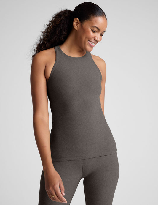 Spacedye Refocus Tank: Extended Length, Built-in Bra, Moisture-Wicking Comfort