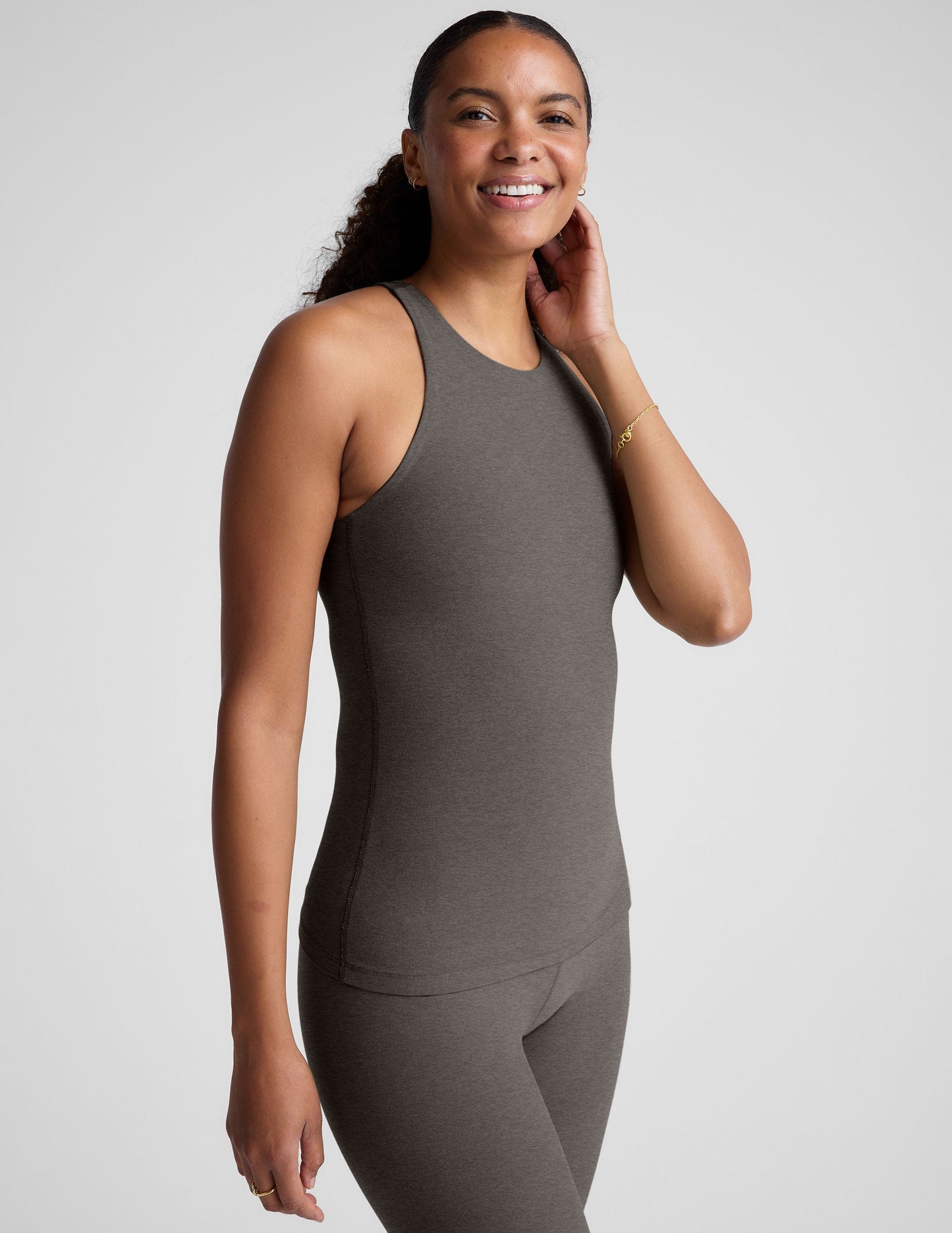 Spacedye Refocus Tank: Extended Length, Built-in Bra, Moisture-Wicking Comfort
