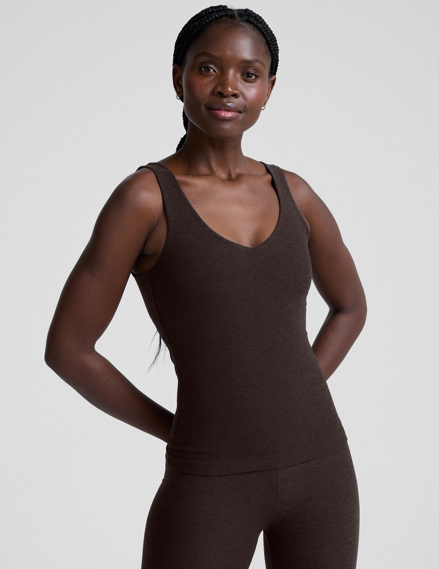 Beyond Yoga Spacedye Deep V-Neck Classic Tank Top with Integrated Bra