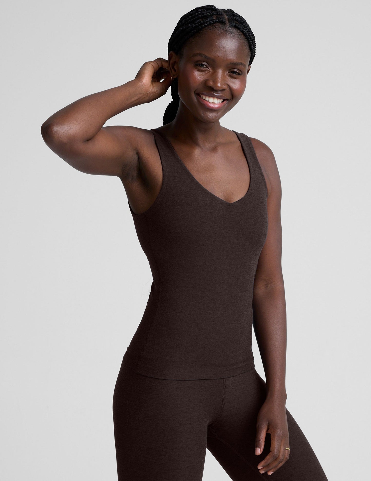 Beyond Yoga Spacedye Deep V-Neck Classic Tank Top with Integrated Bra