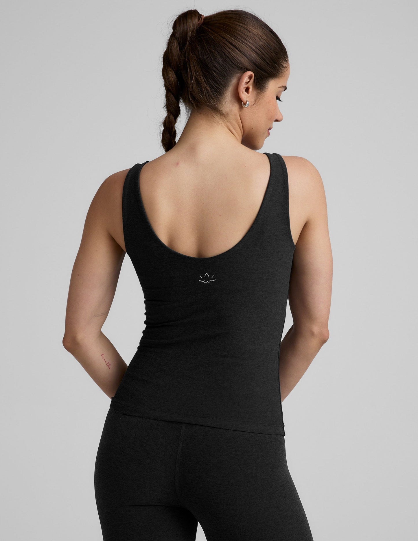 Soft Spacedye V-Neck Tank Top with Built-in Bra for Active Comfort