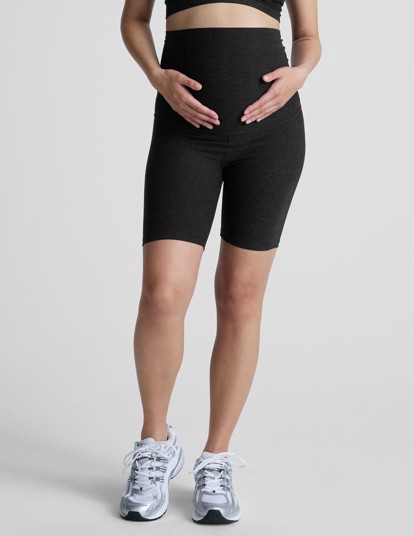 Ultra-Soft Spacedye Maternity Biker Shorts for Pregnancy Support & Comfort