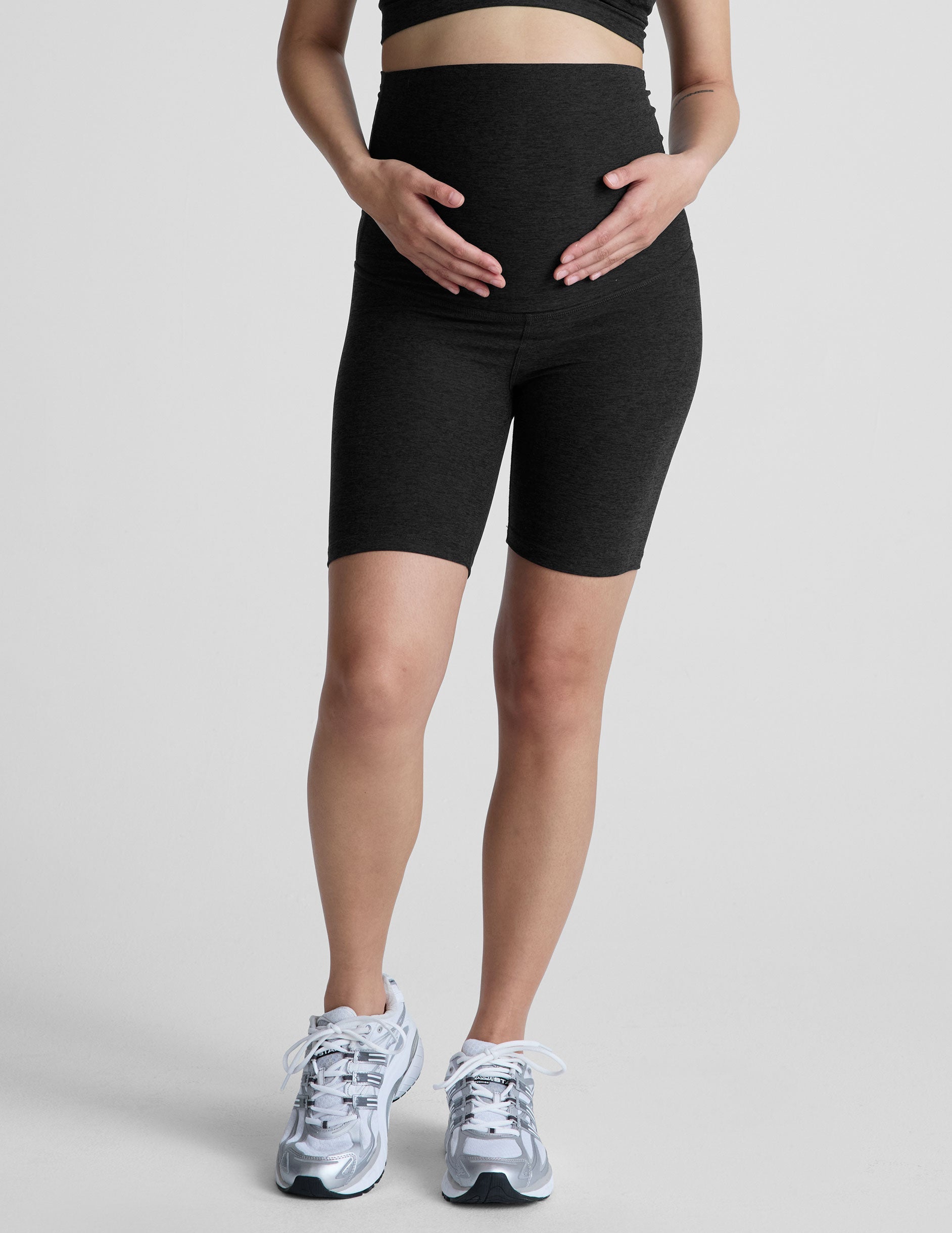 Ultra-Soft Spacedye Maternity Biker Shorts for Pregnancy Support & Comfort