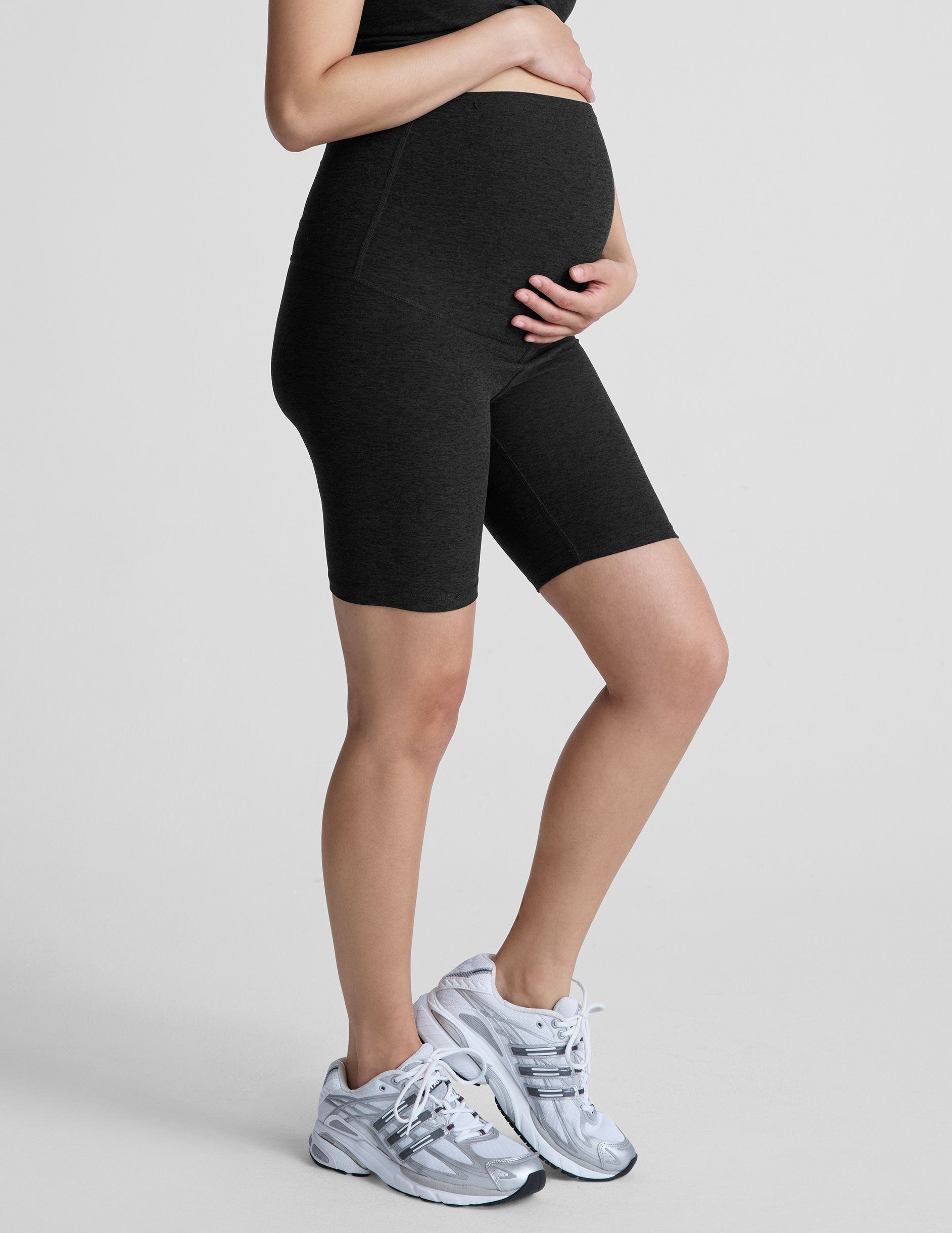 Ultra-Soft Spacedye Maternity Biker Shorts for Pregnancy Support & Comfort