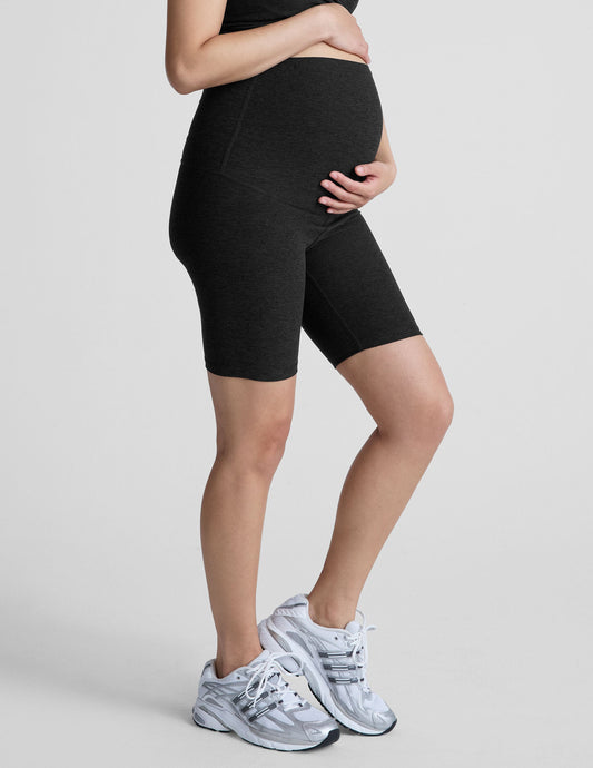 Ultra-Soft Spacedye Maternity Biker Shorts for Pregnancy Support & Comfort