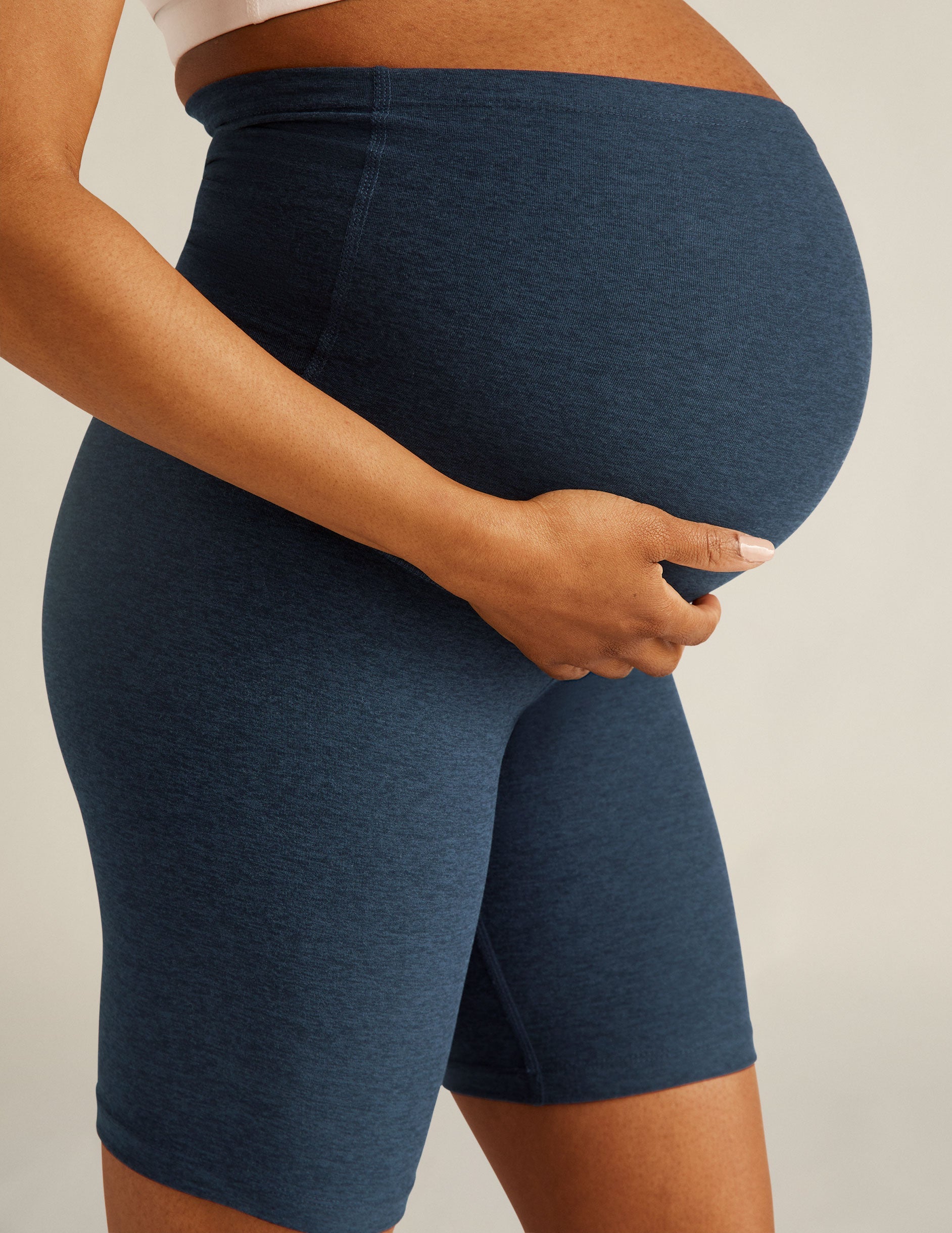 Ultra-Soft Spacedye Maternity Biker Shorts: Gentle Support, Over-Belly Comfort