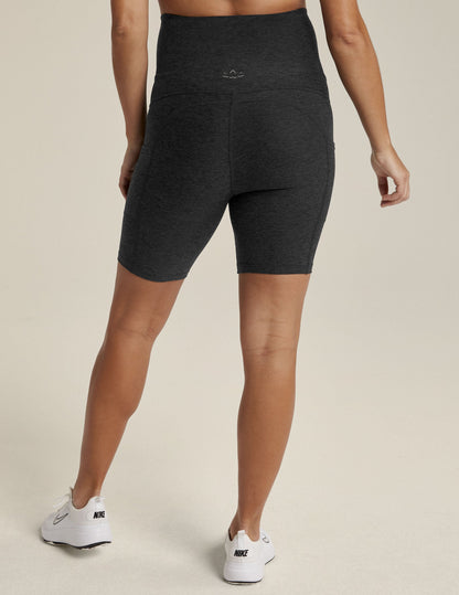 Ultra-Soft Spacedye Maternity Biker Shorts: Over-Belly Comfort, Pockets, 7-inch Inseam