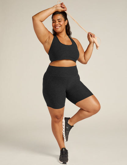 Spacedye Keep Pace 7-Inch Pocket Biker Shorts - High-Waist Activewear Essential