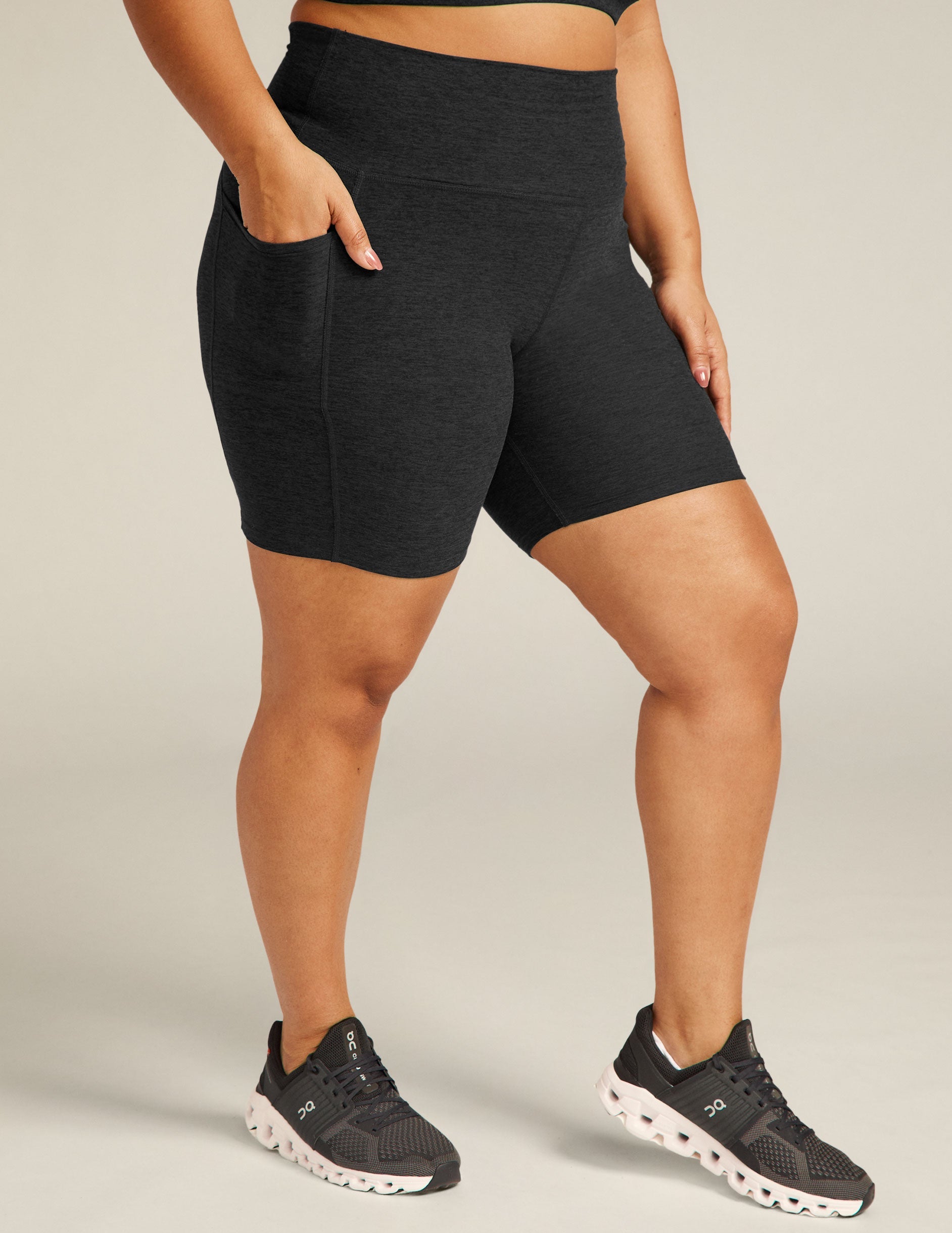 Ultra-Soft Spacedye 7-Inch Inseam Pocket Biker Shorts for Active Lifestyles