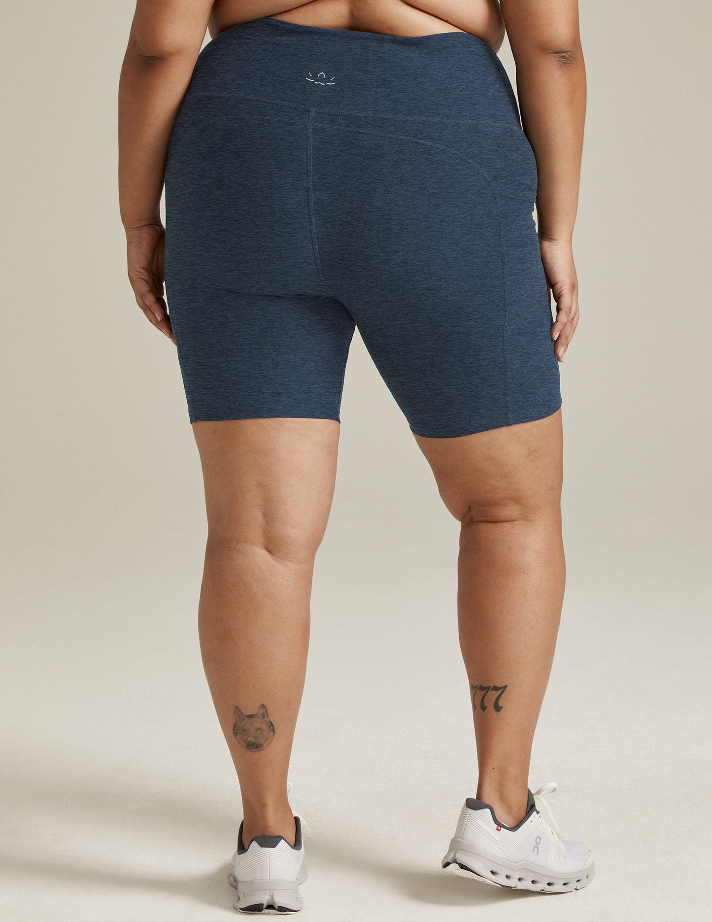 Nocturnal Navy Spacedye 7-Inch Inseam Biker Shorts with Side Pockets