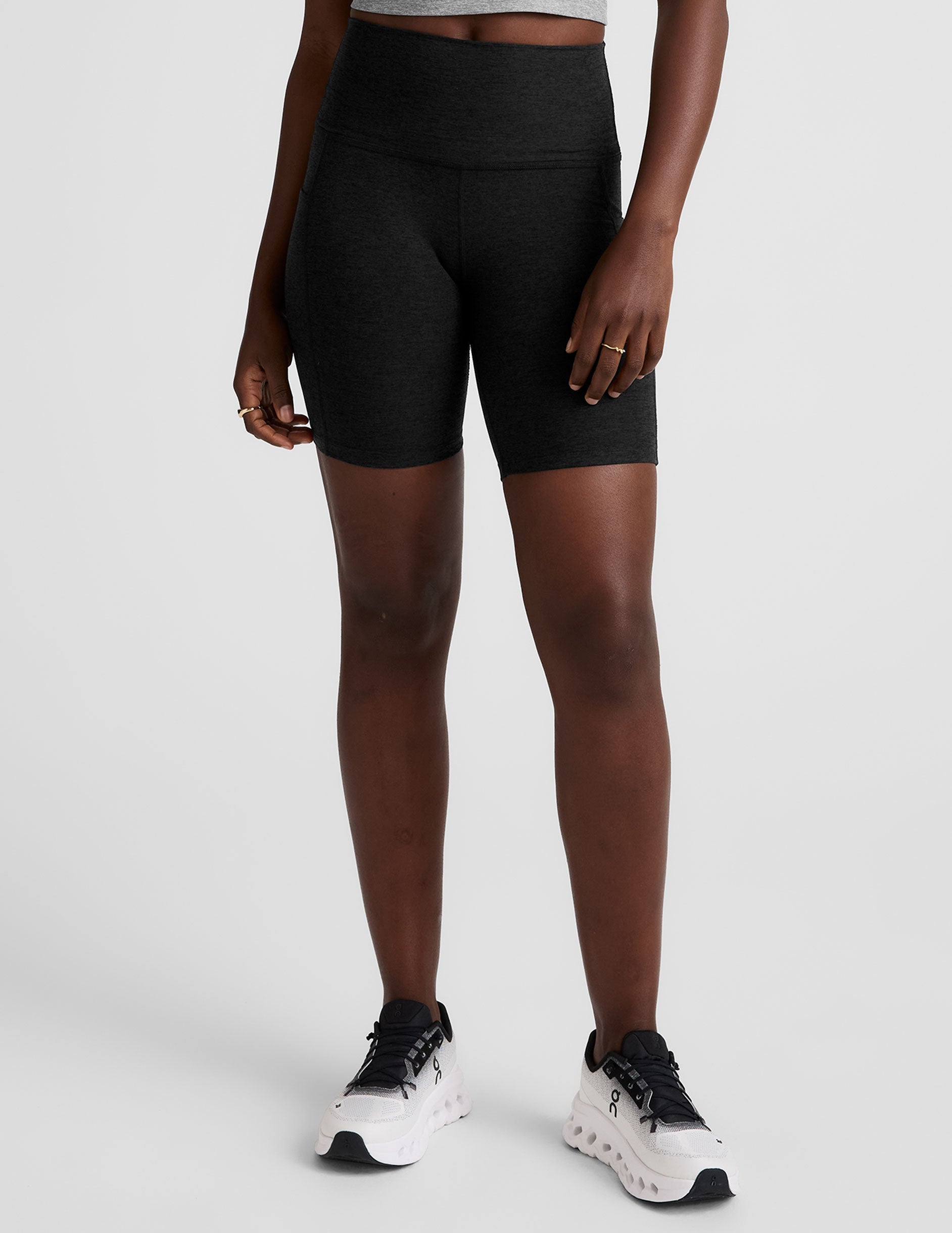 Ultra-Soft Spacedye 7-Inch Inseam Pocket Biker Shorts for Active Lifestyles
