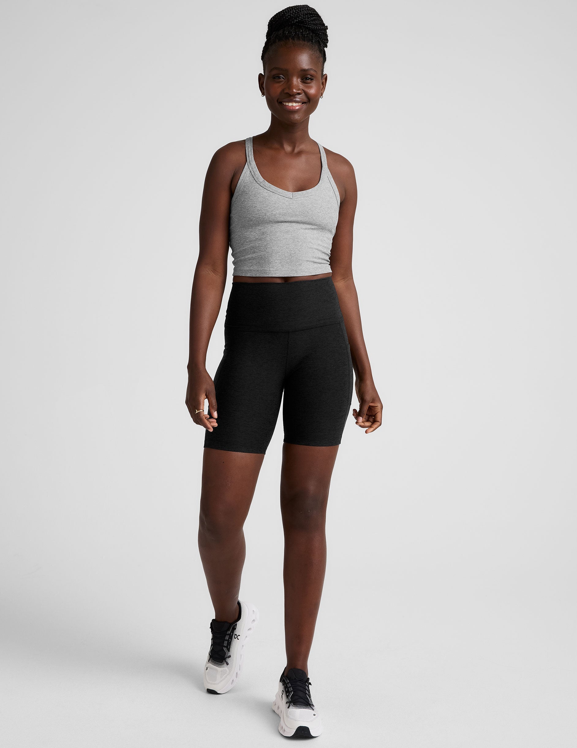 Ultra-Soft Spacedye 7-Inch Inseam Pocket Biker Shorts for Active Lifestyles