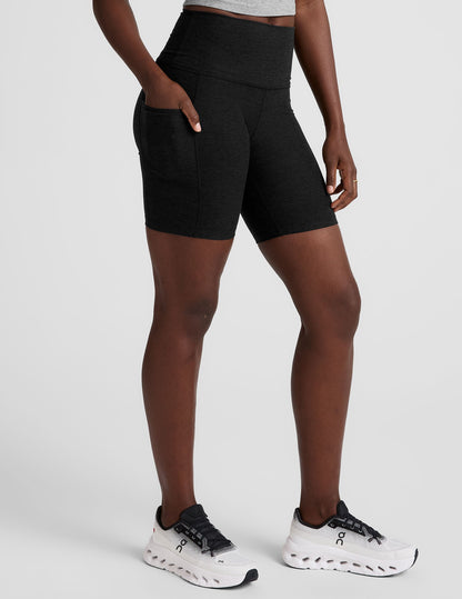 Ultra-Soft Spacedye 7-Inch Inseam Pocket Biker Shorts for Active Lifestyles