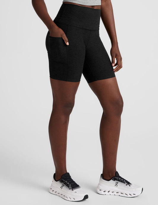 Spacedye Keep Pace 7-Inch Pocket Biker Shorts - High-Waist Activewear Essential