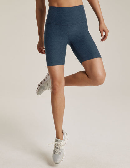 Nocturnal Navy Spacedye 7-Inch Inseam Biker Shorts with Side Pockets