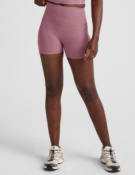 Spacedye High-Waisted 3-Inch Inseam Running Biker Shorts Ballet Pink Heather