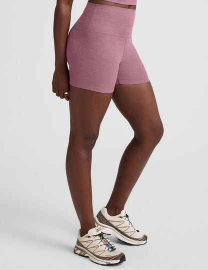 Spacedye High-Waisted 3-Inch Inseam Running Biker Shorts Ballet Pink Heather