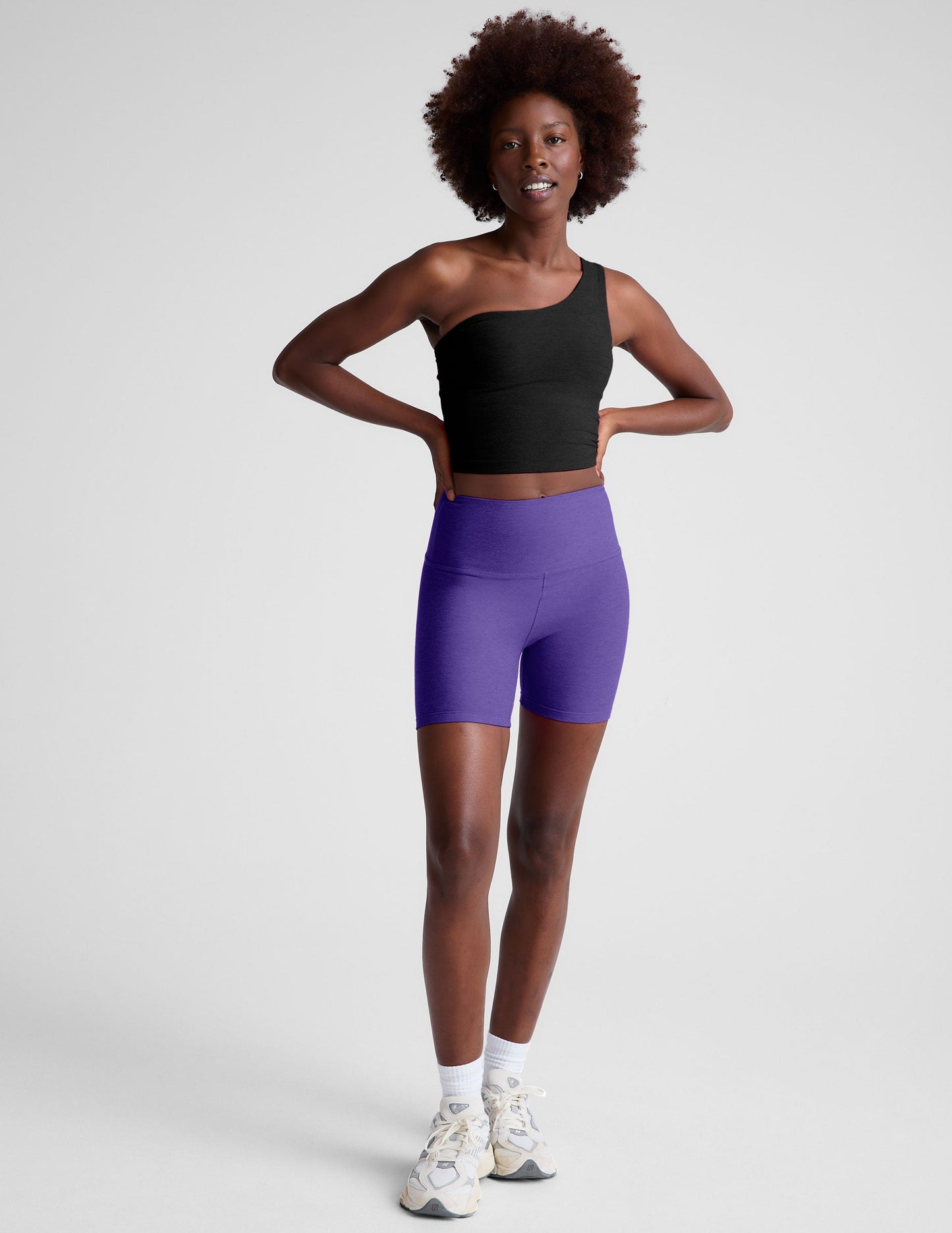 Comfortable Spacedye High-Waisted 5-Inch Biker Shorts for Yoga & Movement
