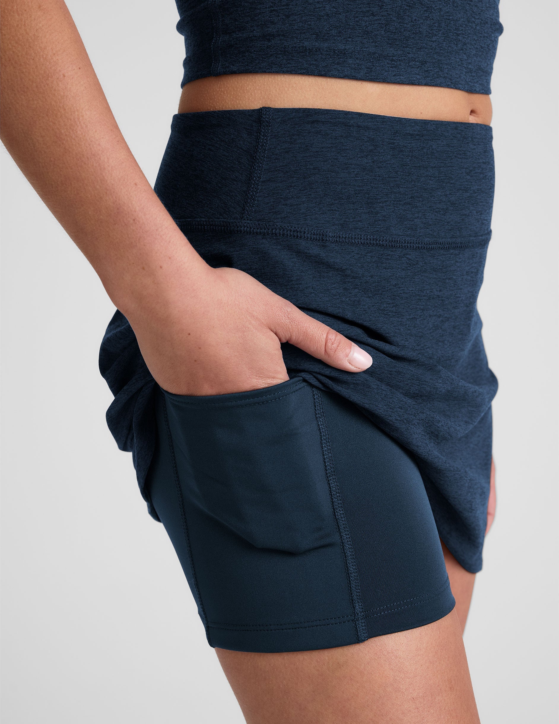 Comfortable Spacedye Active Skirt with Built-in Shorts and Hidden Pockets