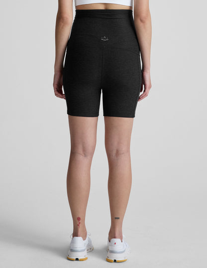 Spacedye Maternity Biker Shorts: High-Waist Pockets, 5-Inch Inseam, Comfortable Fit