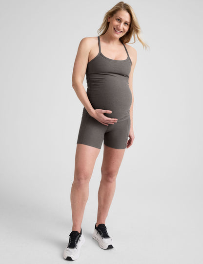 Spacedye Keep Pace 5-Inch Maternity Biker Shorts with Pockets for Moms