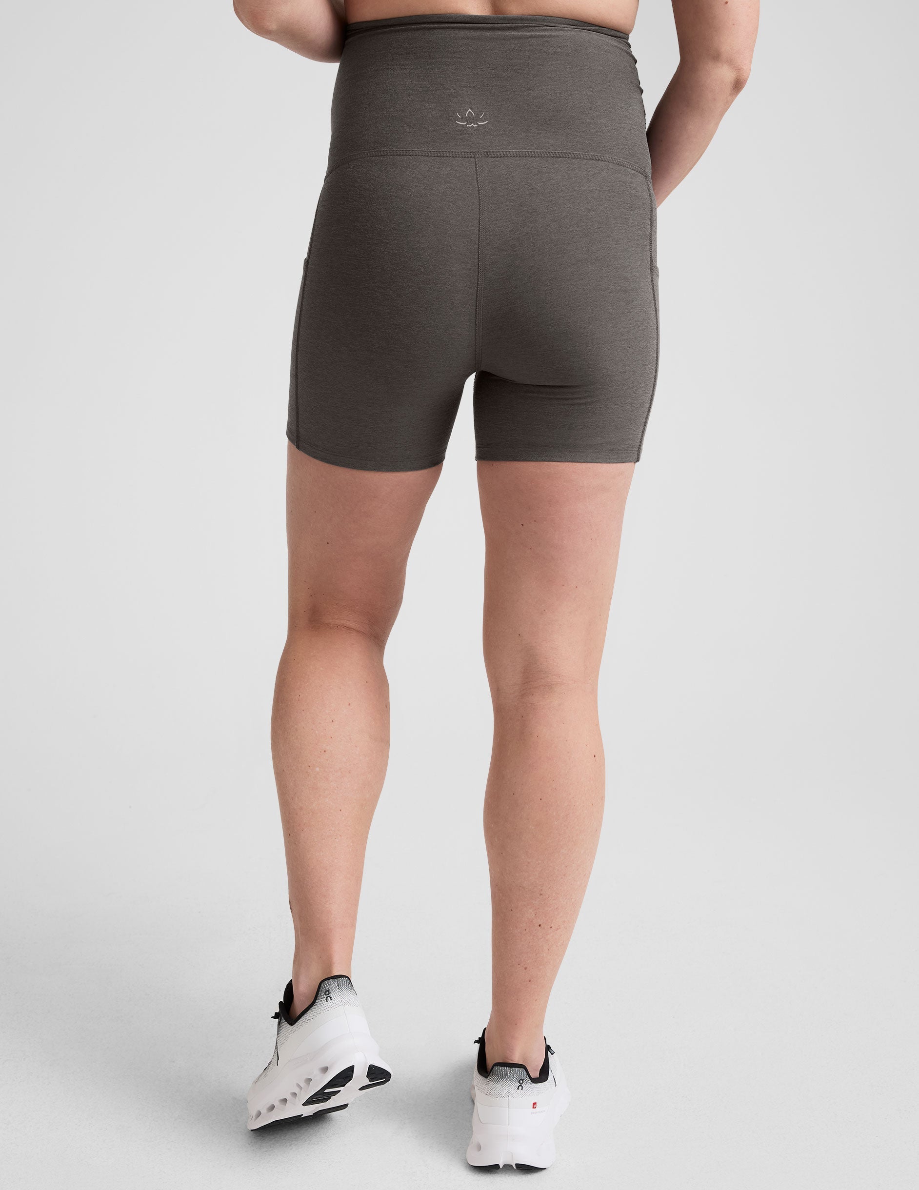 Spacedye Keep Pace 5-Inch Maternity Biker Shorts with Pockets for Moms