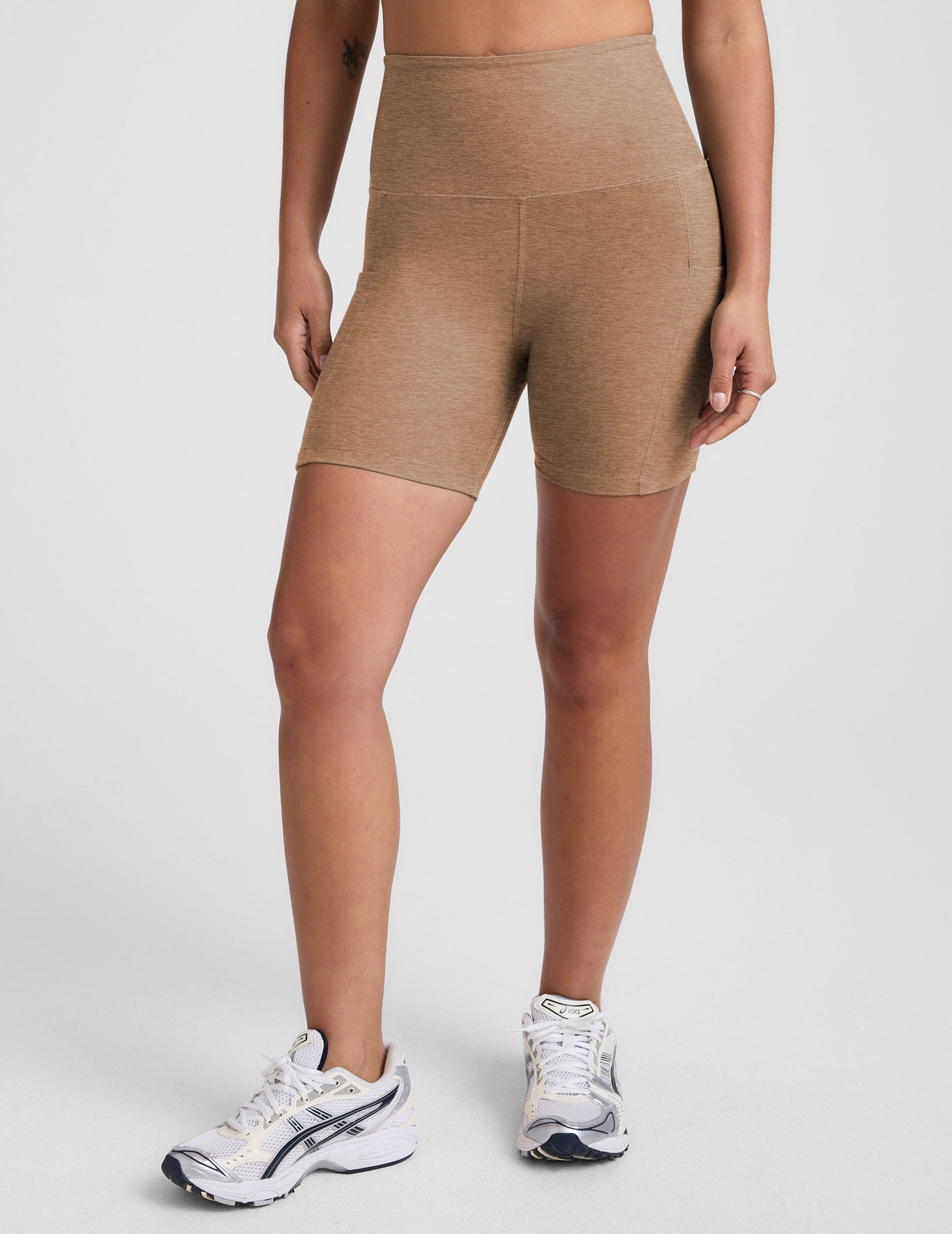 Women's Spacedye 5-Inch High-Waisted Yoga Biker Shorts with Pockets