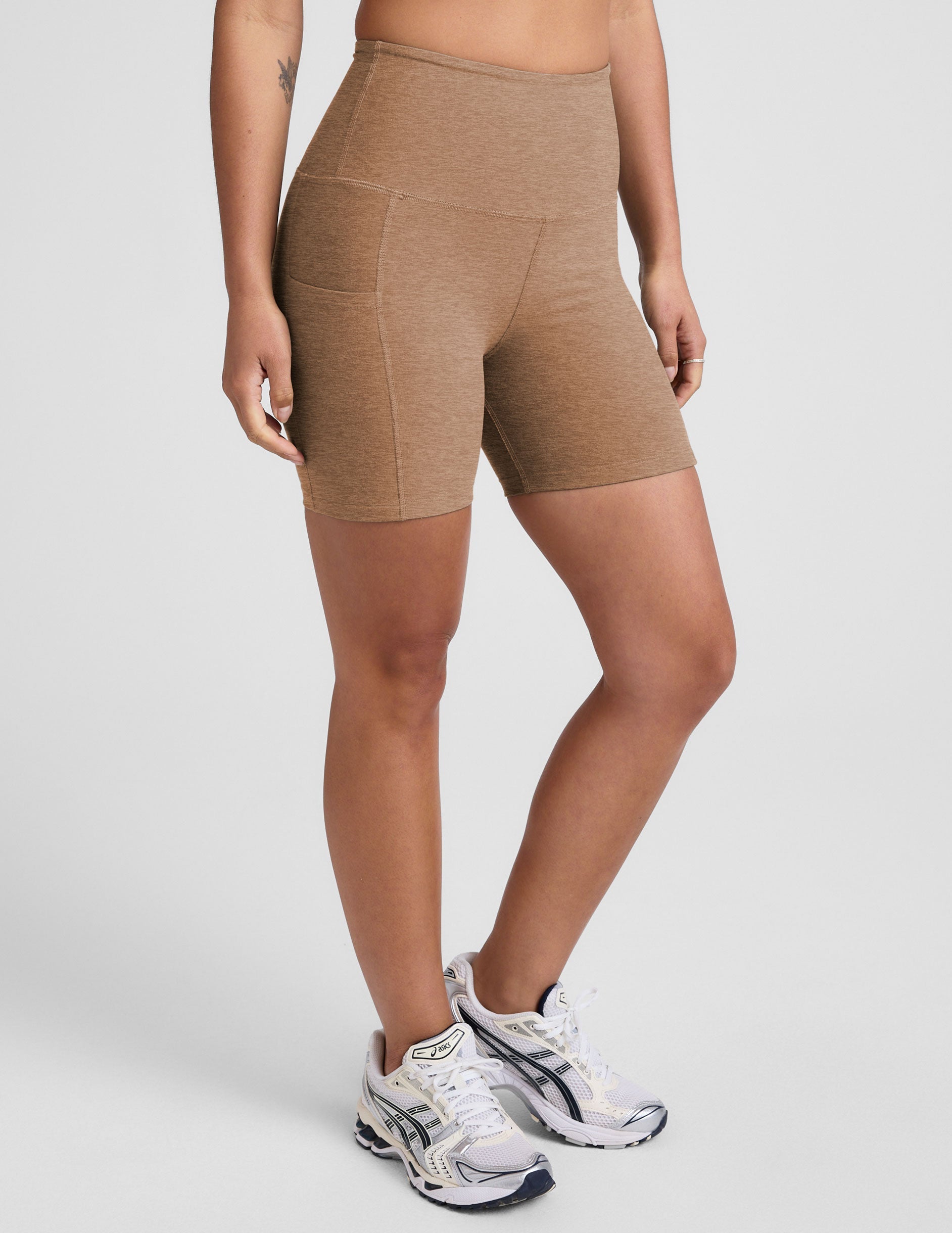 Women's Spacedye 5-Inch High-Waisted Yoga Biker Shorts with Pockets