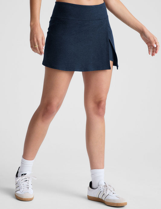 Flattering Spacedye Crossover Skirt: Active Mini with Hidden Shorts & Pocket