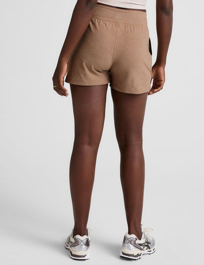 Spacedye Move Up 3" Inseam Mid-Rise Active Shorts with Hidden Zipper Pocket