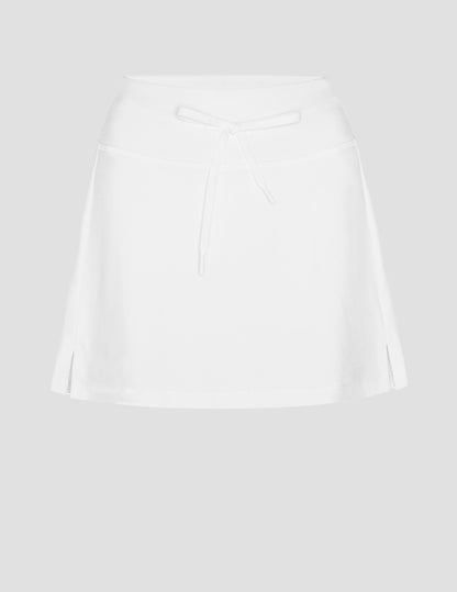 Cloud White Spacedye Go Pocket Mini Skirt with Drawstring, Built-in Shorts, Pockets