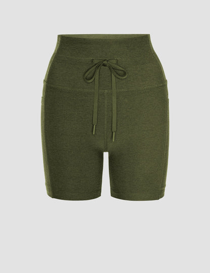 Beyond Yoga Spacedye Go Pocket 5-Inch Biker Shorts: High-Waisted, Pockets, Drawcord