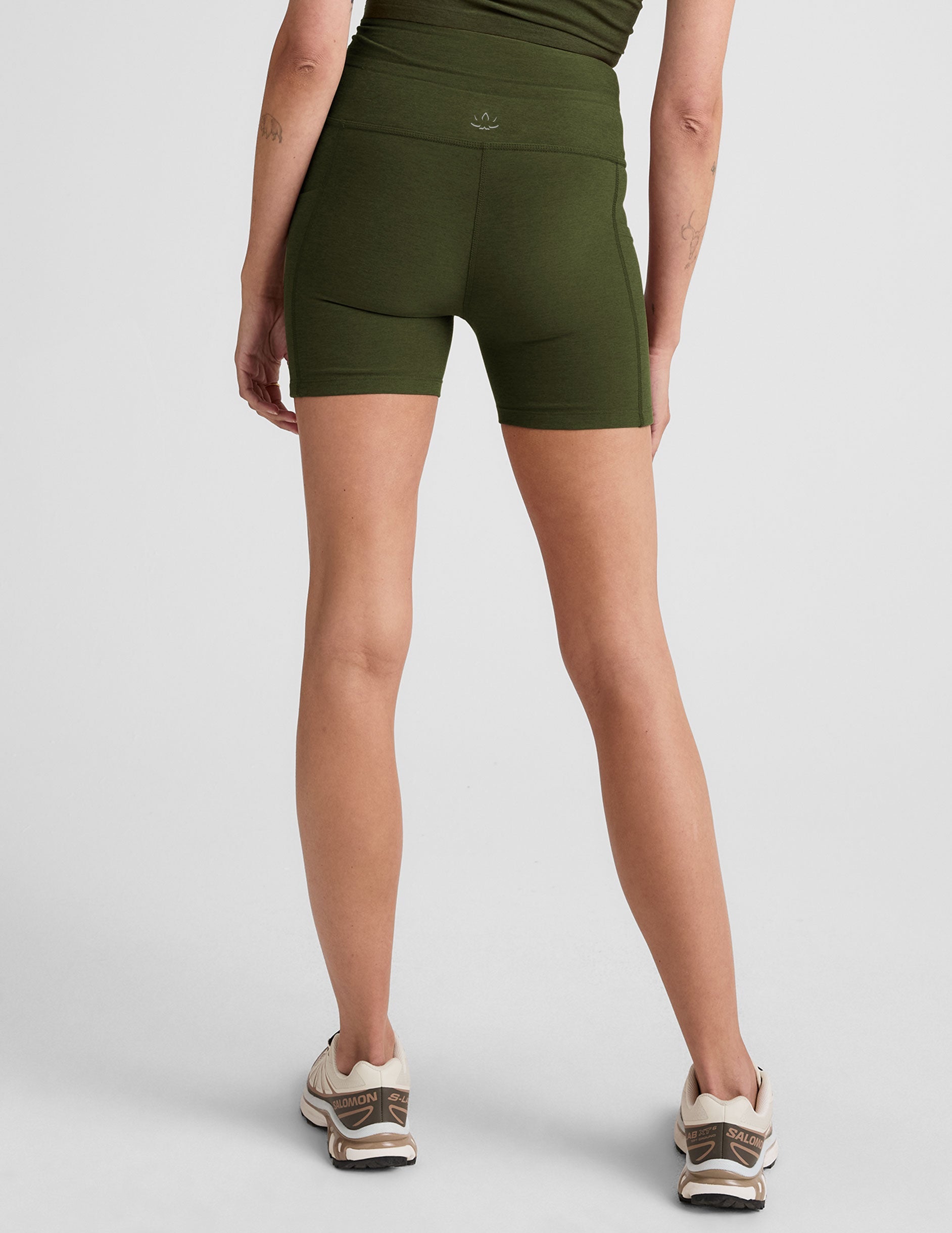 Beyond Yoga Spacedye Go Pocket 5-Inch Biker Shorts: High-Waisted, Pockets, Drawcord
