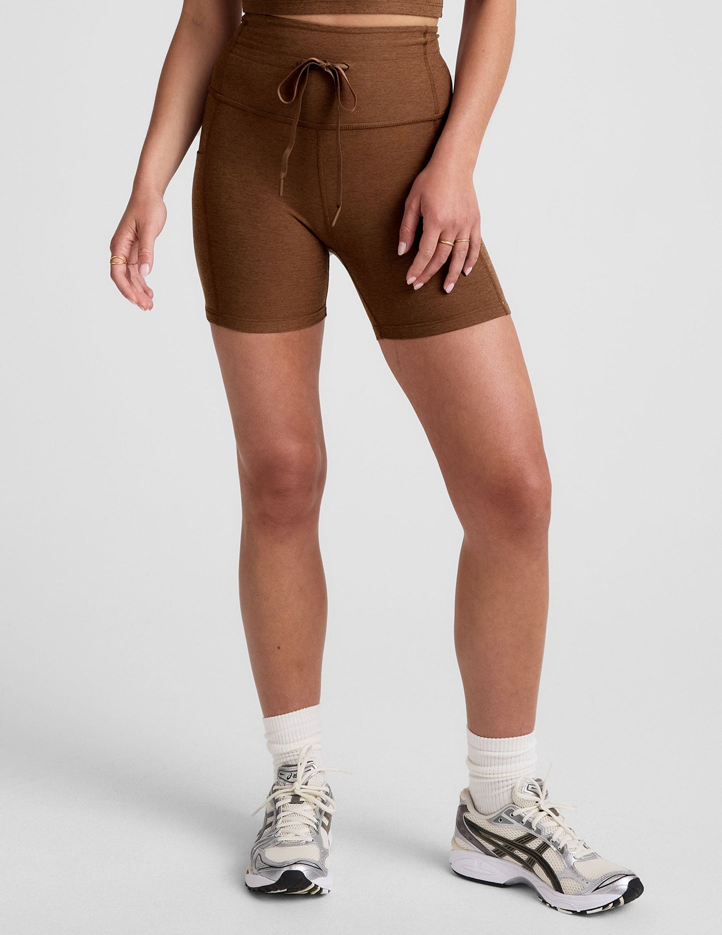 Spacedye Go Pocket 5-Inch High-Waisted Biker Shorts with Drawstring and Pockets