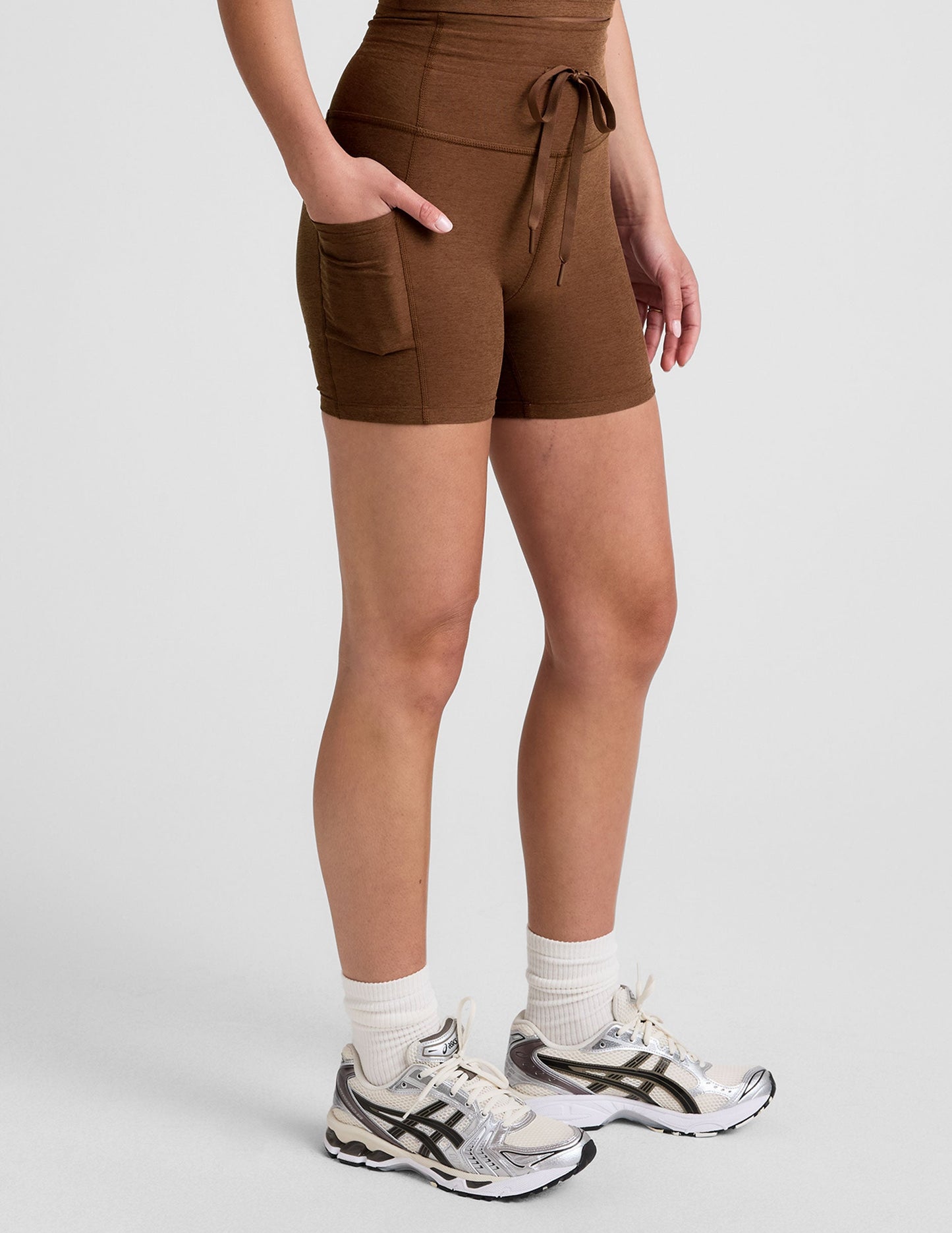 Spacedye Go Pocket 5-Inch High-Waisted Biker Shorts with Drawstring and Pockets