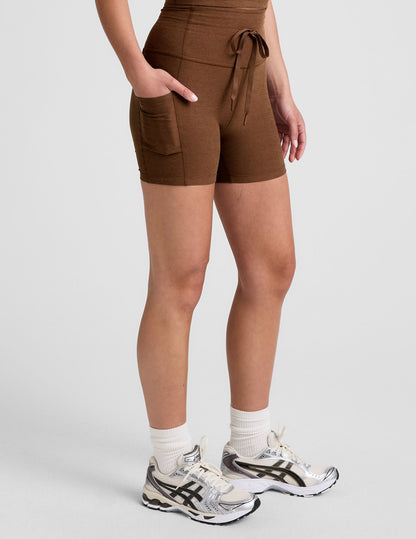 Spacedye Go Pocket 5-Inch High-Waisted Biker Shorts with Drawstring and Pockets