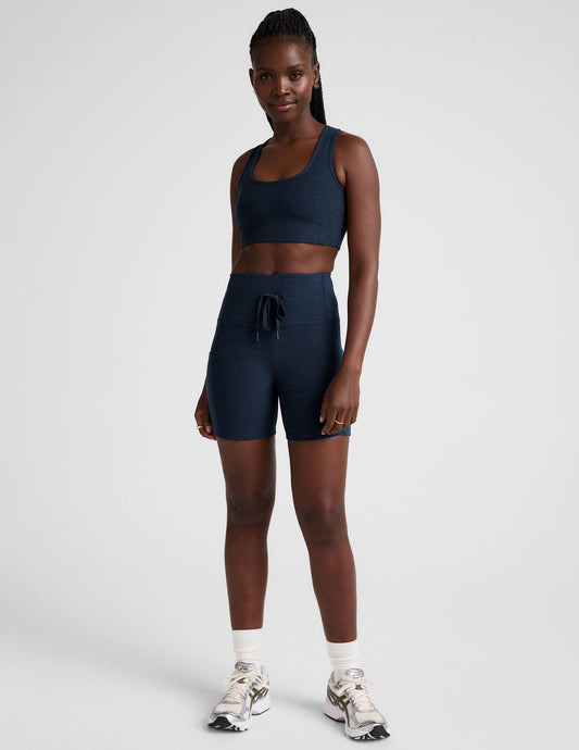 Women's Spacedye Go Pocket 5-inch Inseam Biker Shorts with Drawstring Pockets