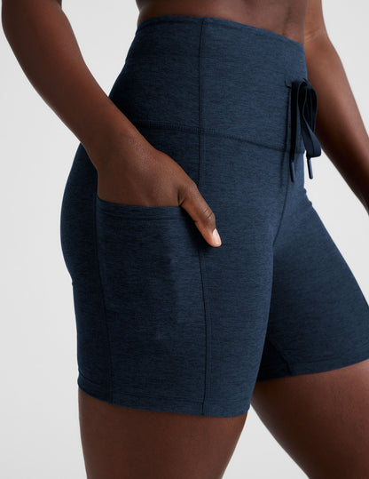 Women's Spacedye Go Pocket 5-inch Inseam Biker Shorts with Drawstring Pockets