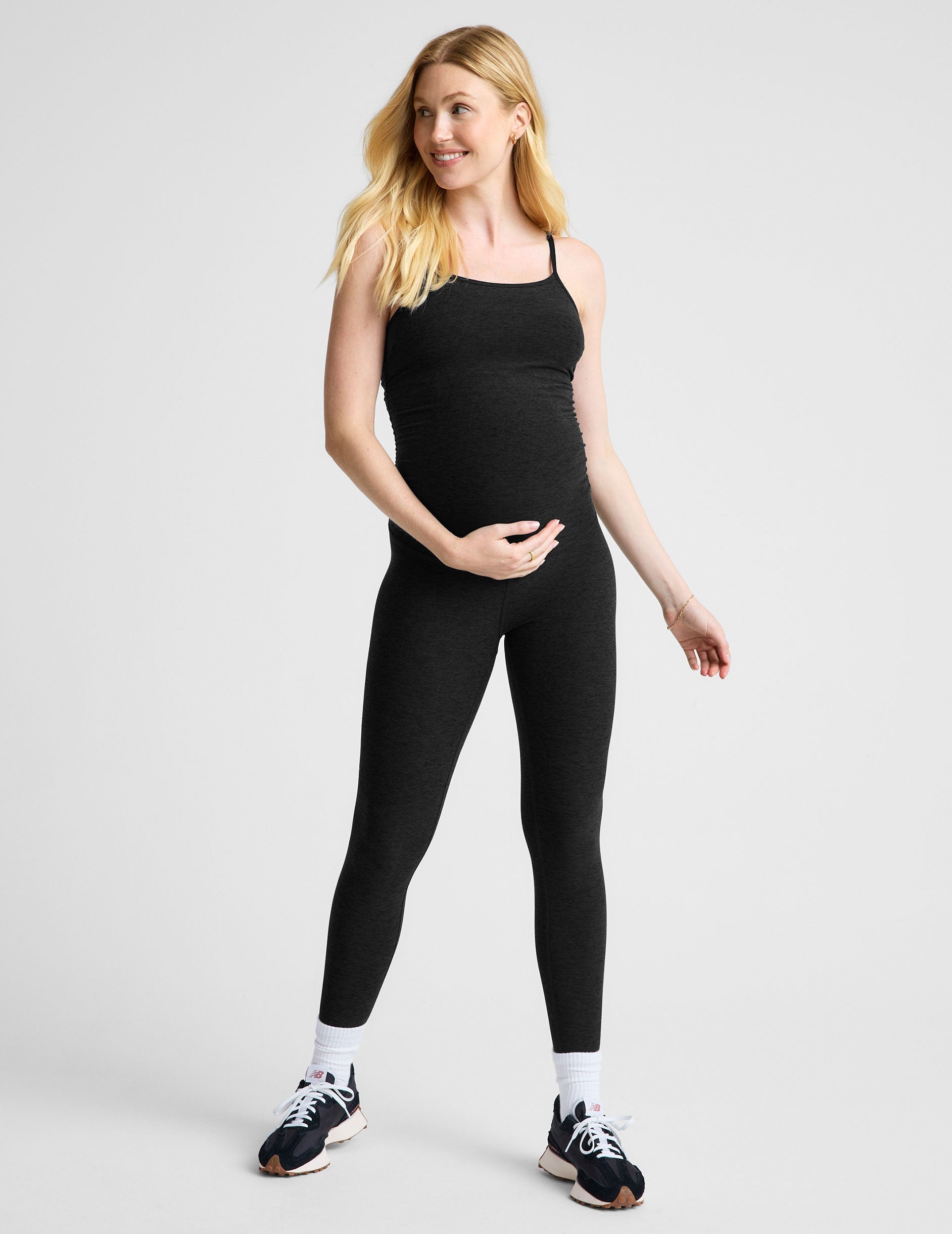 Ultra-Soft Spacedye Maternity Jumpsuit: Full-Length, Sleeveless, Flexible Fit for Pregnancy & Beyond
